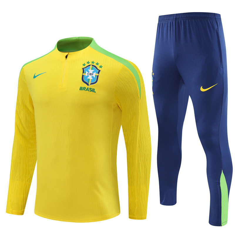 AAA Quality Brazil 24/25 Tracksuit - Yellow/Green